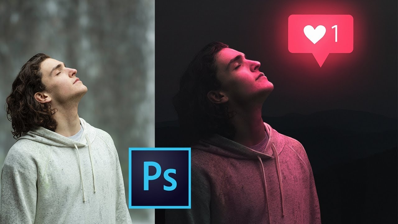 Photoshop Manipulation - Glowing Social Media Icon | Creative Photo Manipulation