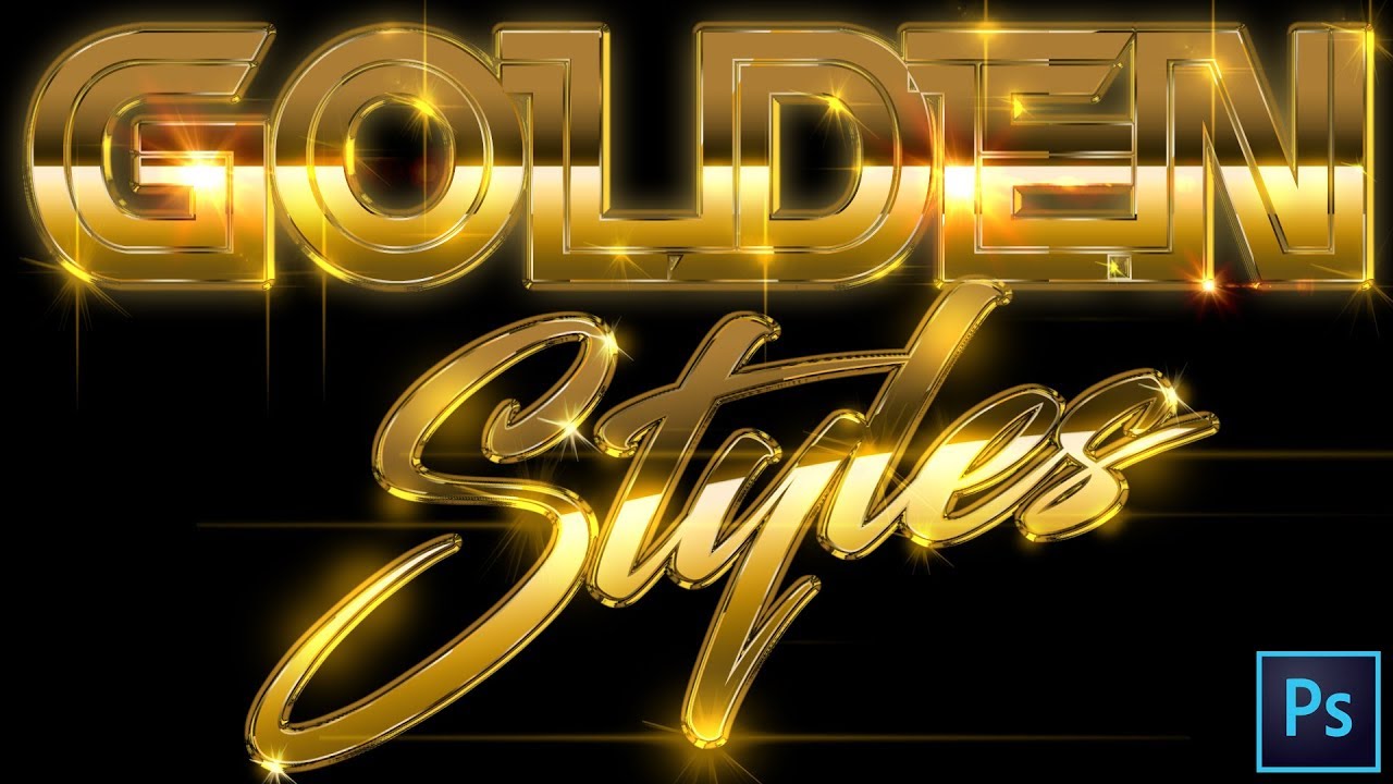 Adobe Photoshop Tutorial 2019 | Gold Text Effects Styles for Logos & Party Club Event Flyers