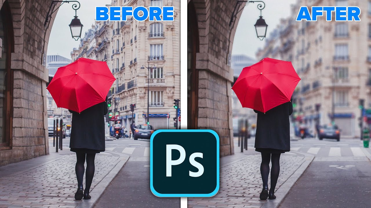 Realistic background blur in Photoshop 2020 New Features:Object Select, Lens Blur