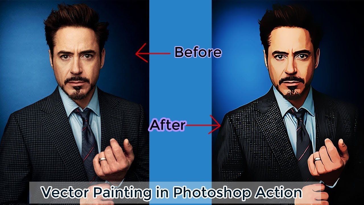 How to Vector Painting in Photoshop Action | Photoshop Tutorial | Adobe Photoshop CC