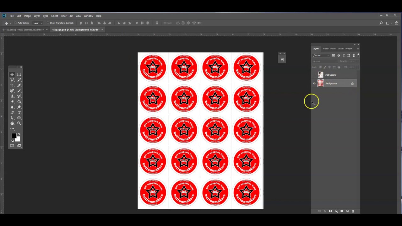 How to design a Pin-Back Button using Adobe Photoshop with Free Templates