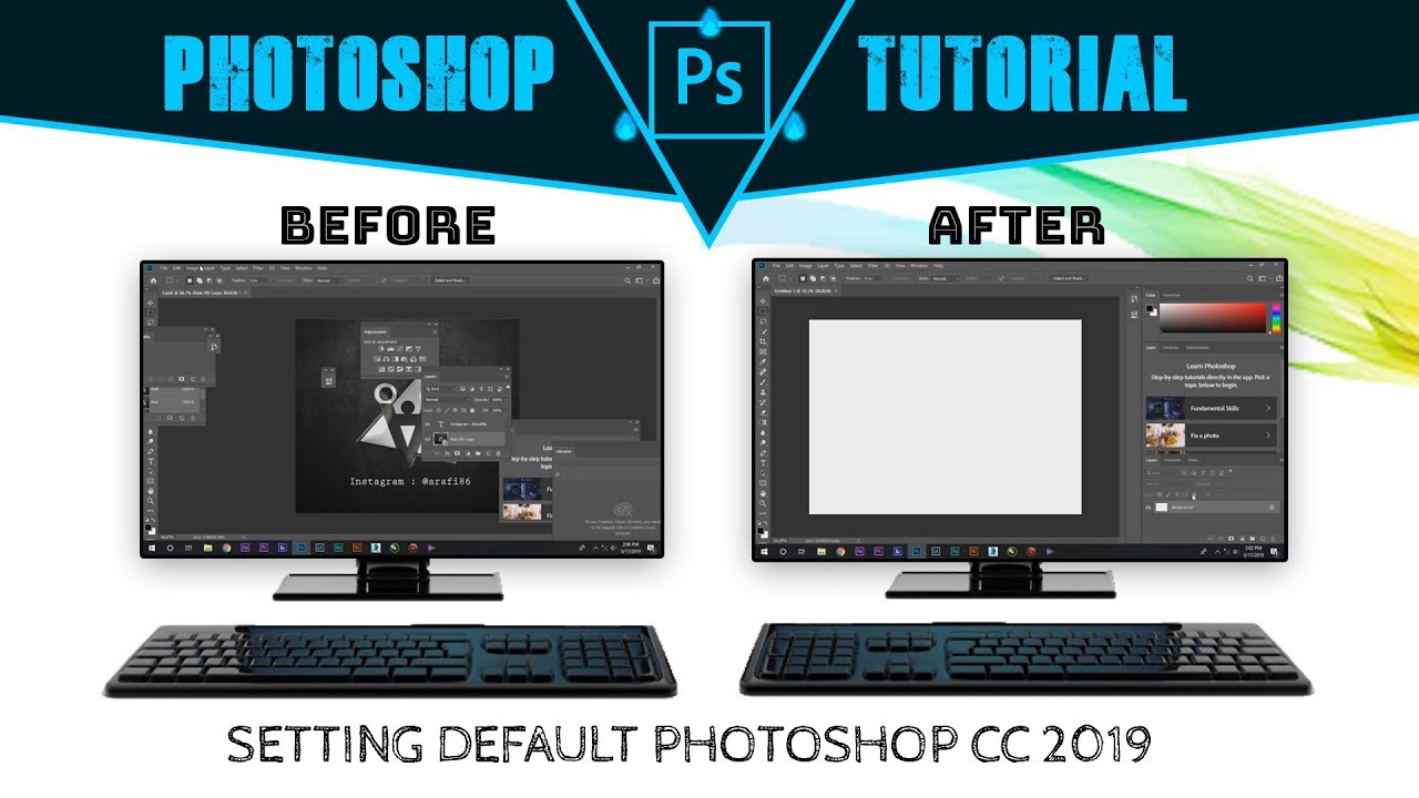 Cara Mengembalikan Photoshop CC 2019 Ke Pengaturan Awal Default | PS Tutorial Epsd #6