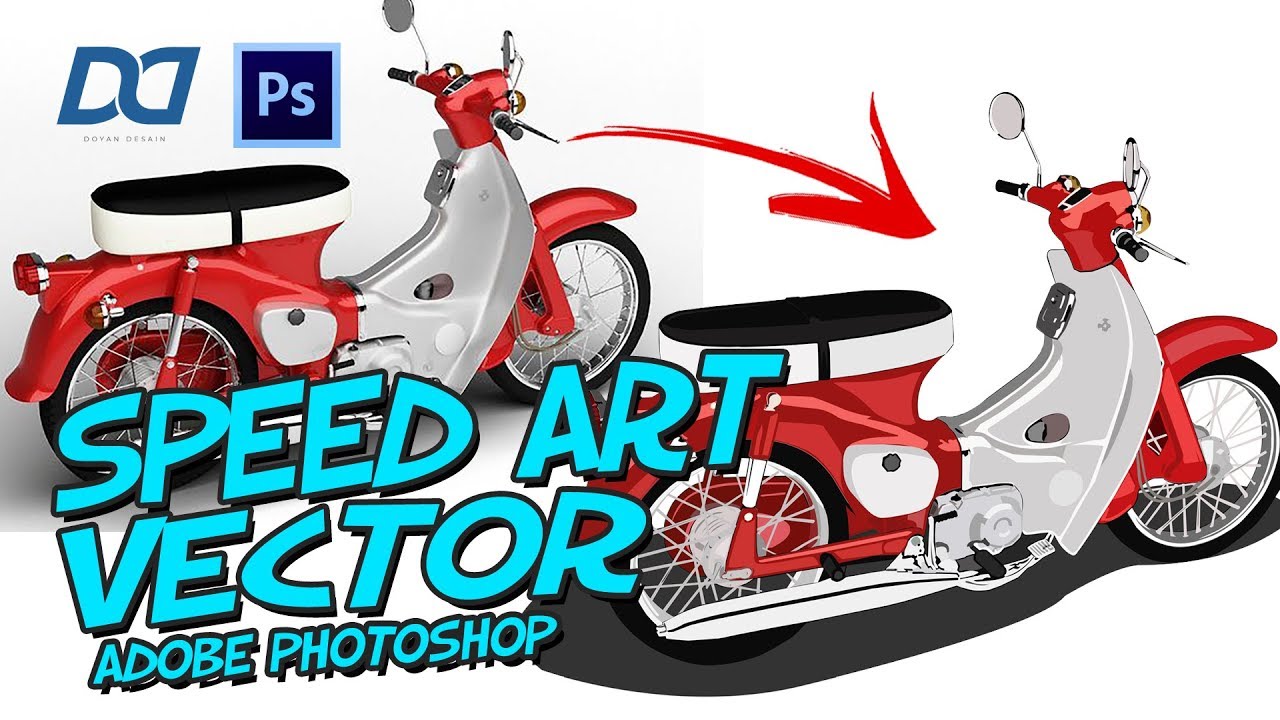 VECTOR ART MOTOR KLASIK HONDA 70 | Adobe Photoshop