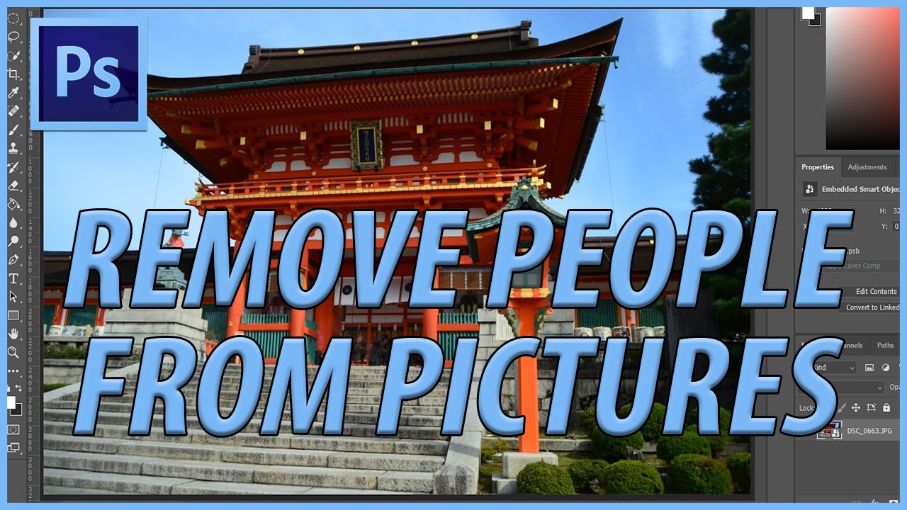 How to Remove People from Images with Median Stack in Adobe Photoshop 2019 CC