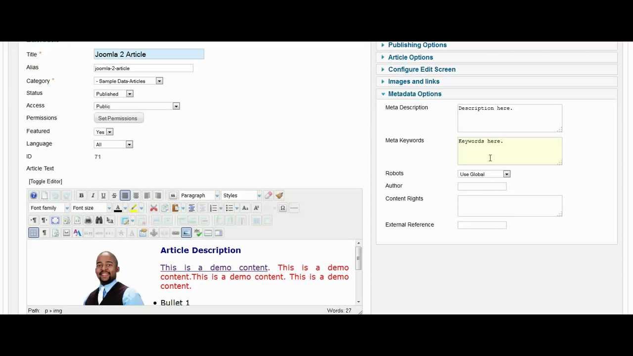 Joomla 2.5 Tutorial -  How To Optimize Your Articles for Search Engines- SEO Optimization Tips