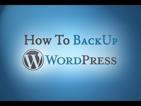 Free WordPress BackUp Plugin - How To Video