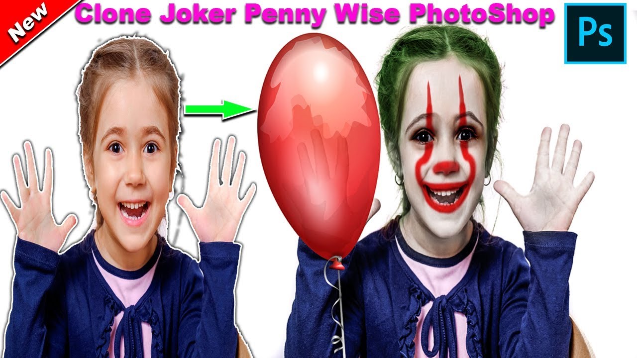 Adobe PhotoShop | IT ClownJokerPennywise | Photoshop Tutorial 2k19