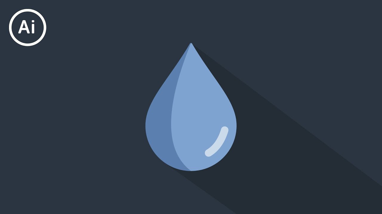 Flat Design Water Drop | Illustrator Tutorial