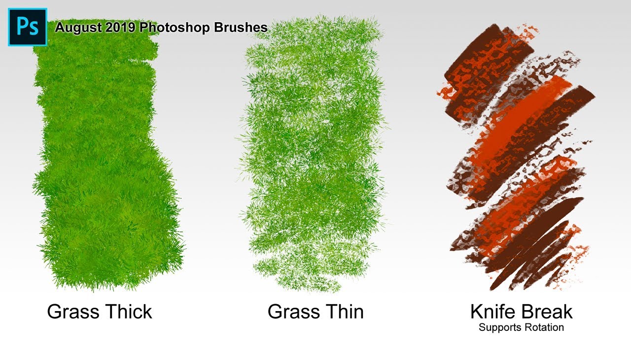 Grass Brushes - Custom Brushes for Photoshop & Adobe Fresco (August 2019)