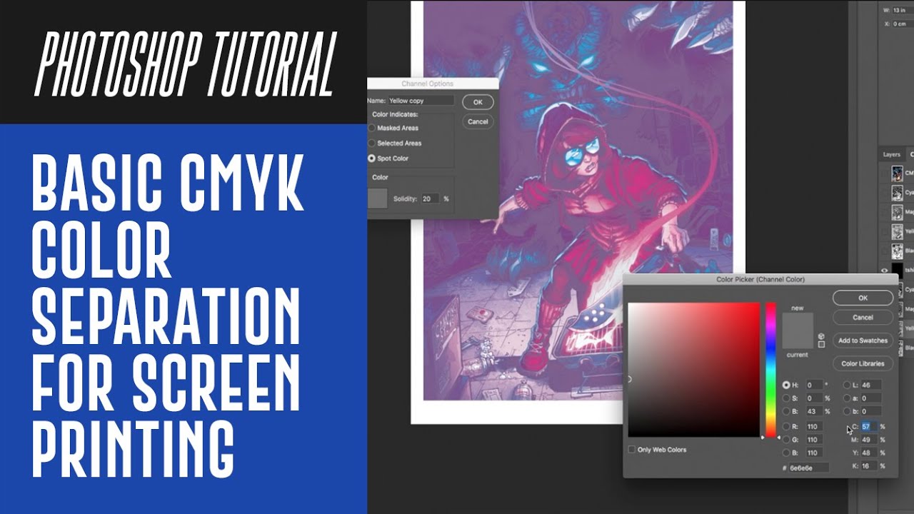 Photoshop Tutorial #6 : Basic CMYK Color Separation For Screen Printing