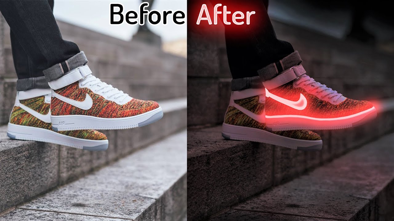 Photoshop Manipulation - Glowing Nike Air Force 1 | Creative Photo Manipulation