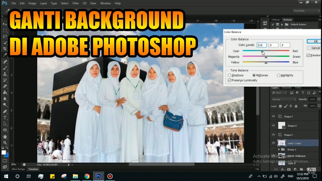 Proses Ganti Background Foto di Adobe Photoshop menggunakan Pen Tool