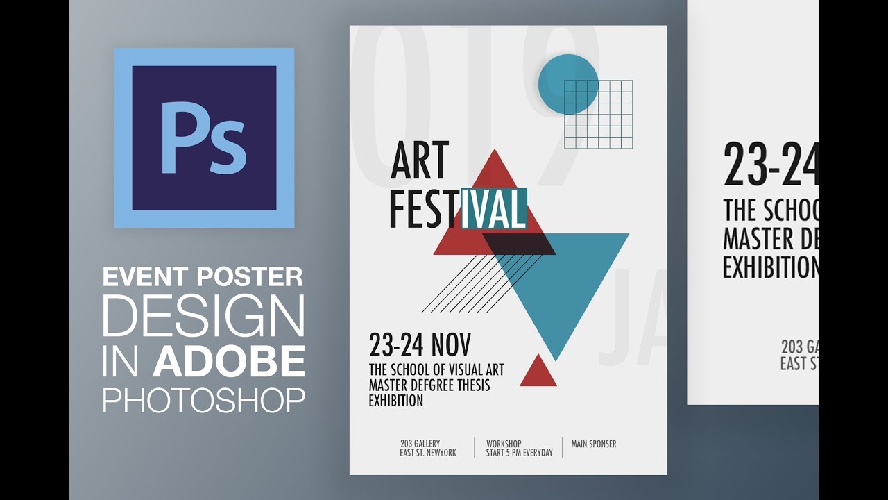 Event Poster Design in Adobe Photoshop - Very Easy - Speed Art Tutorial