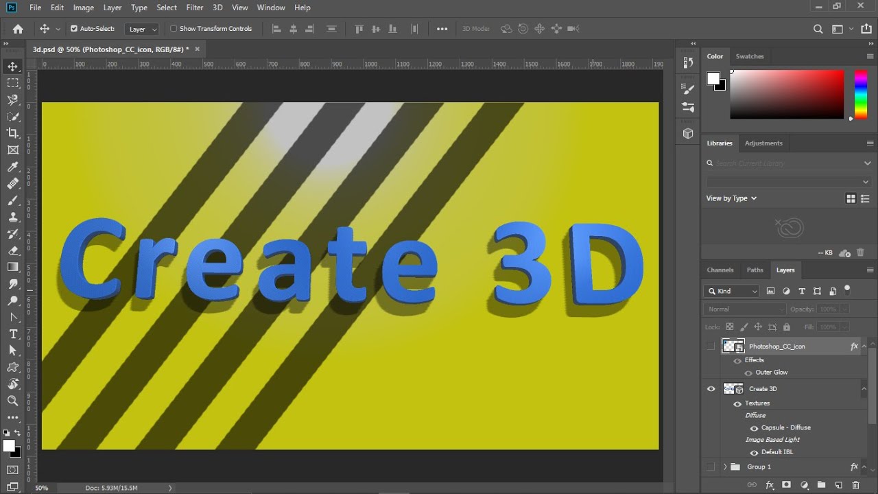 How to create 3d text in photoshop for beginners - Photoshop tutorials