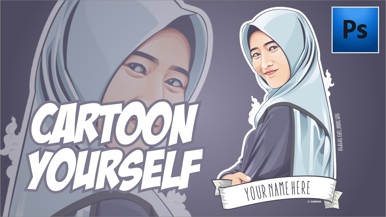 CARTOON YOURSELF WITH ADOBE PHOTOSHOP | TIMELAPSE