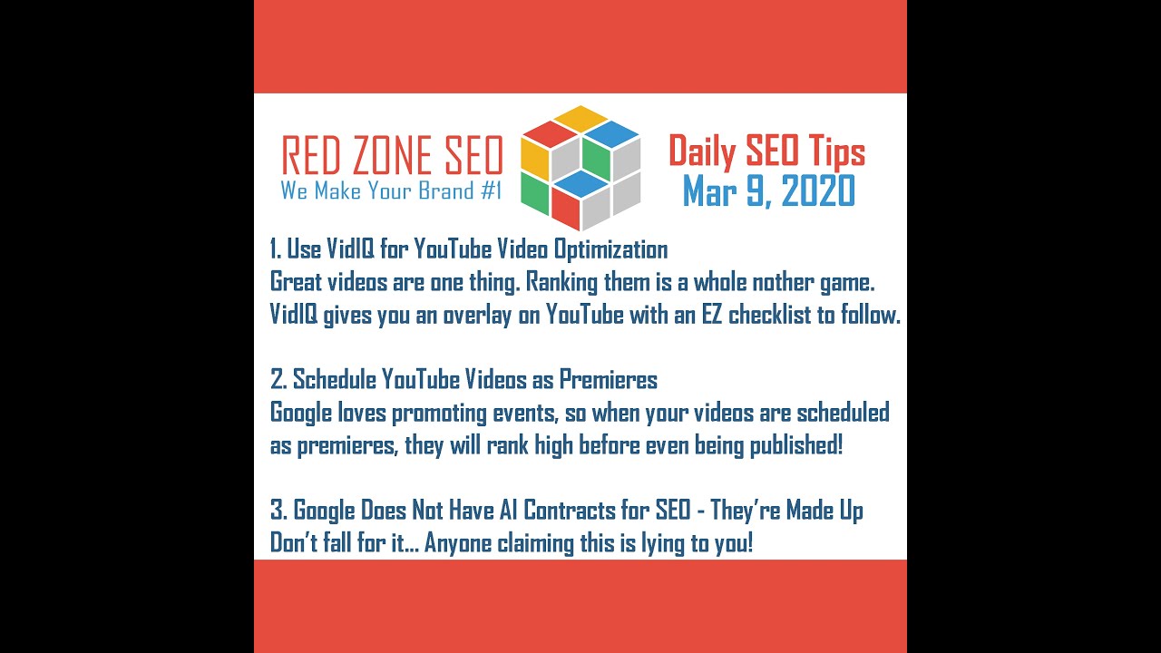 Daily SEO Tips - March 9, 2020