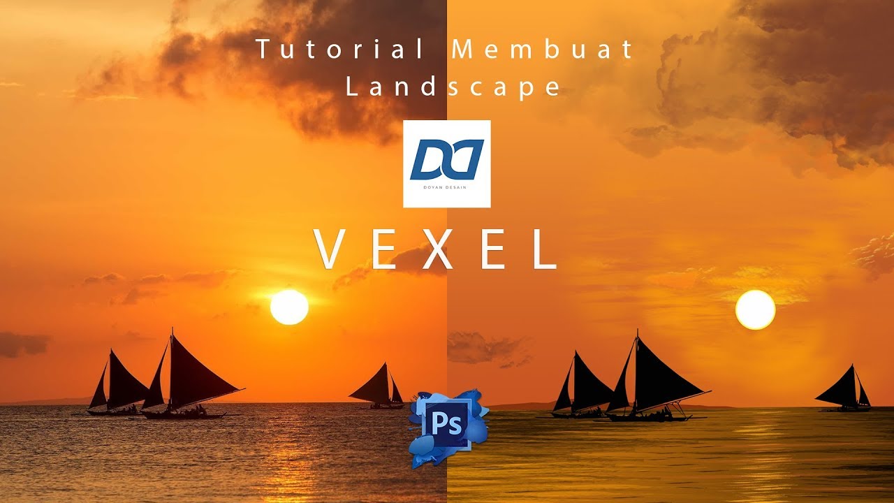 Tutorial membuat vexel Landscape | Adobe Photoshop