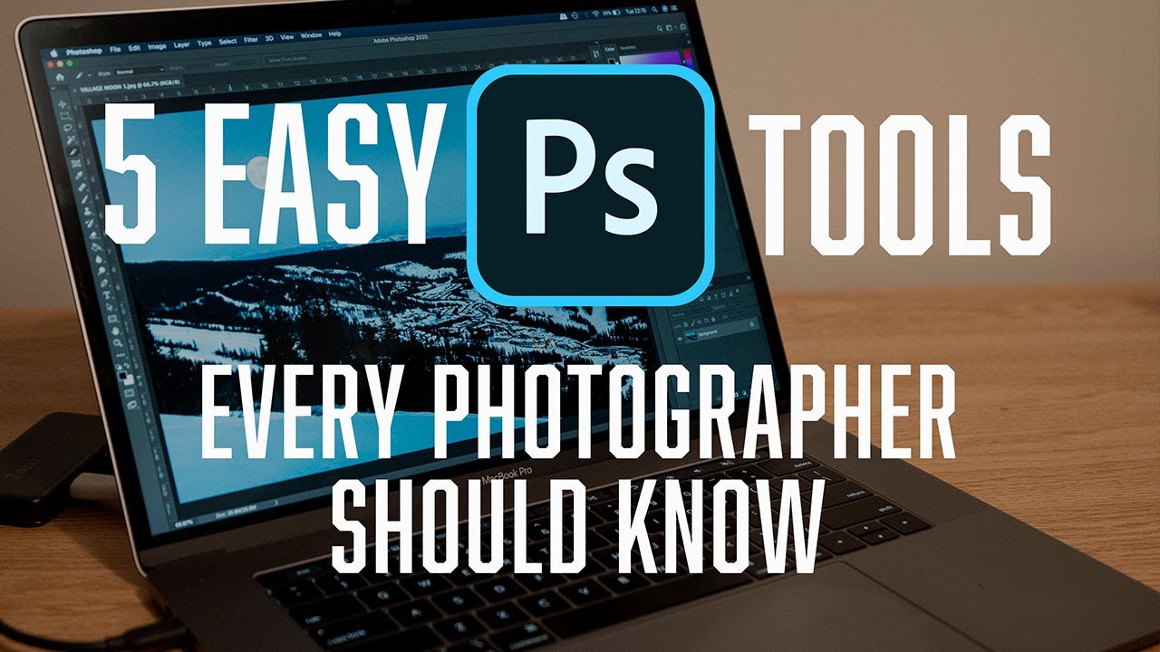 5 PHOTOSHOP tools EVERY photographer should know - easy / beginner Adobe Photoshop Tutorial