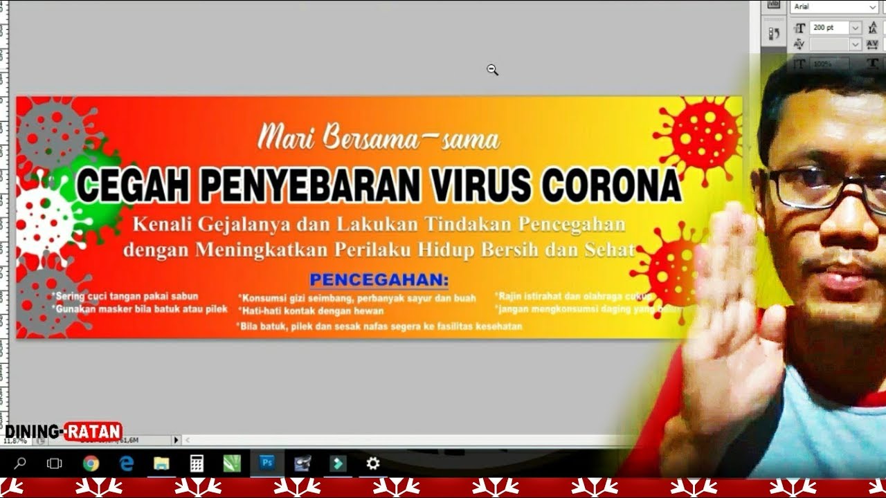 Corona Virus | Design Banner Spanduk Pencegahan dengan Adobe Photoshop