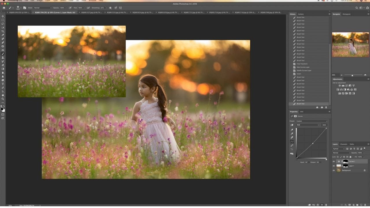 How to create wildflower digital background composites in Photoshop - editing tutorial