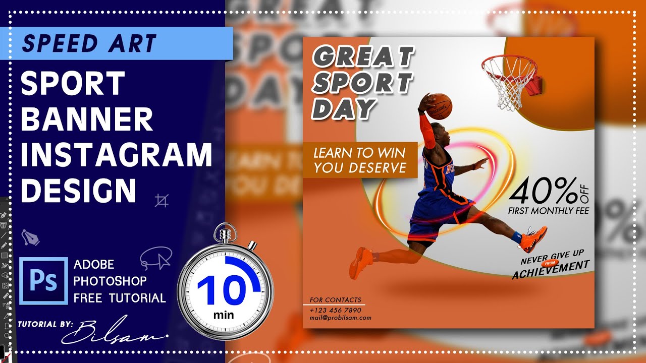 Sport Banner Instagram | [2020 Speed Art in Adobe Photoshop CS6] | By Bilsam