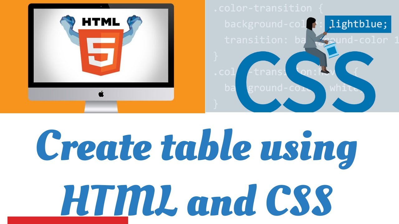 create table using html and css