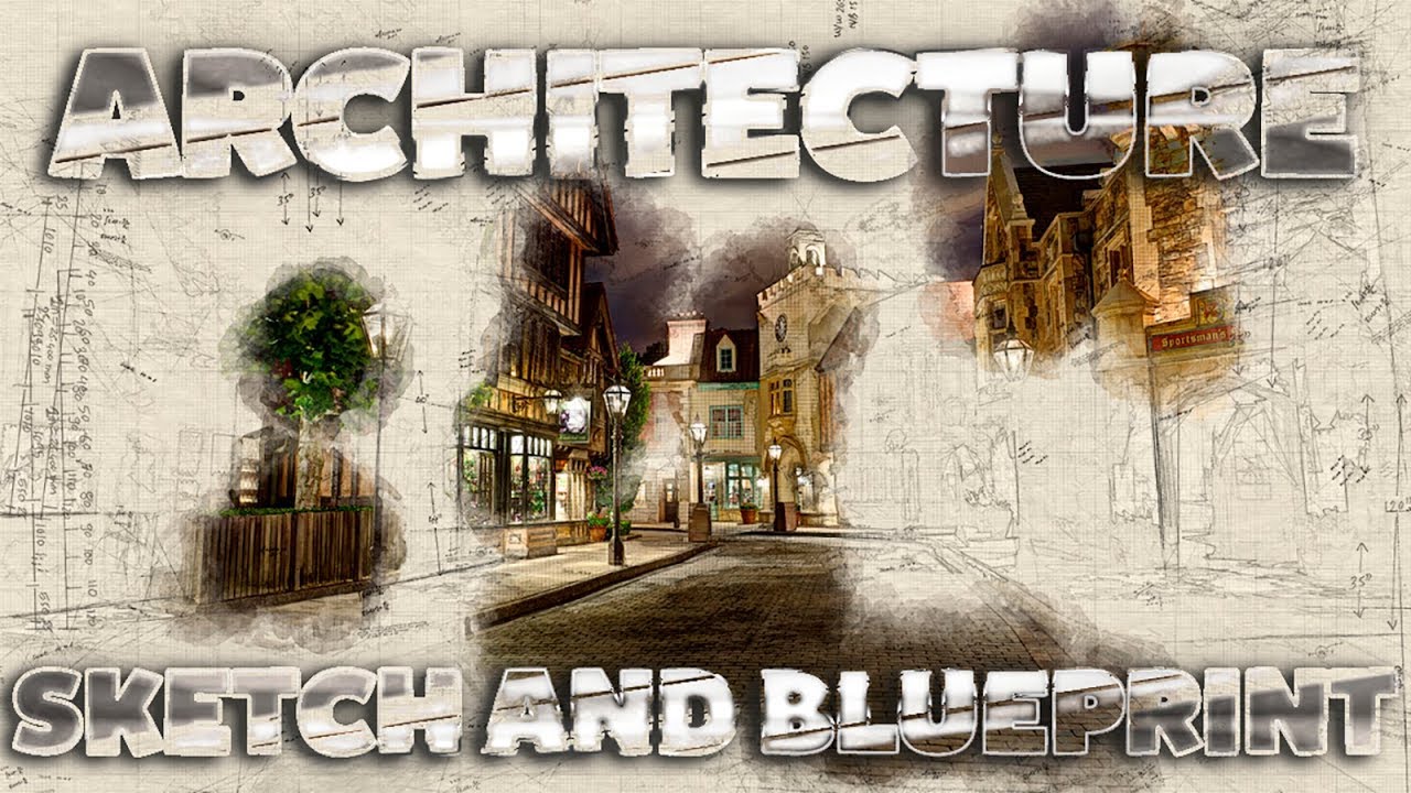 Architecture Sketch and Blueprint Effect in Adobe Photoshop CC 2019 ( Tutorial )