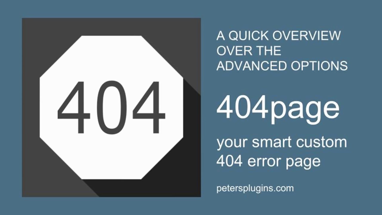 A quick Overview over the Advanced Settings of the free WordPress Plugin 404page