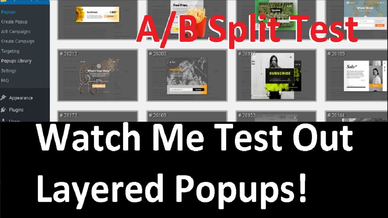 Best Optin Form A/B Split Test POPUP Wordpress Plugin | Layered Popups Review