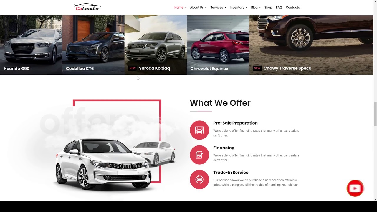 CaLeader - Car Dealer WordPress Theme auto shop car store Haneda