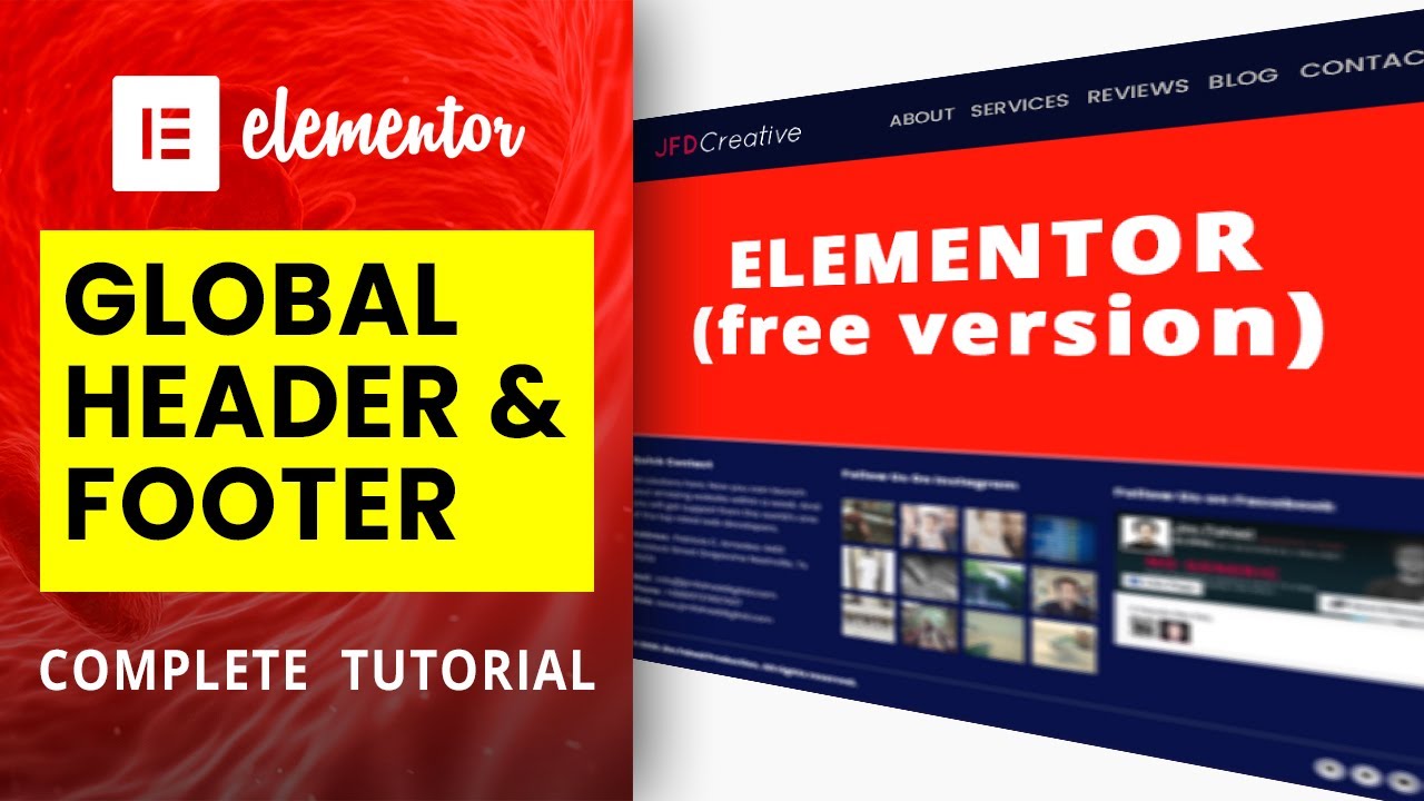 [FREE] How to Create Global HEADER & FOOTER in Elementor | Elementor Tutorial