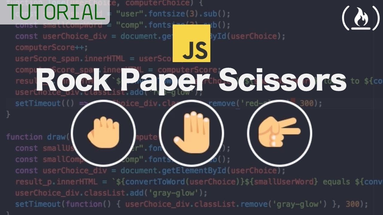 Web Development Tutorial - JavaScript,  HTML, CSS - Rock Paper Scissors Game