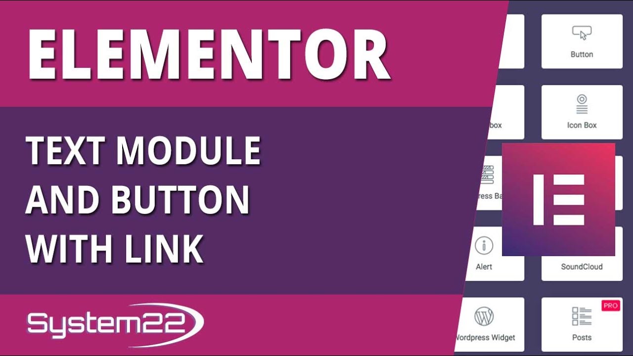 Elementor WordPress Plugin Text Module And Button With Link
