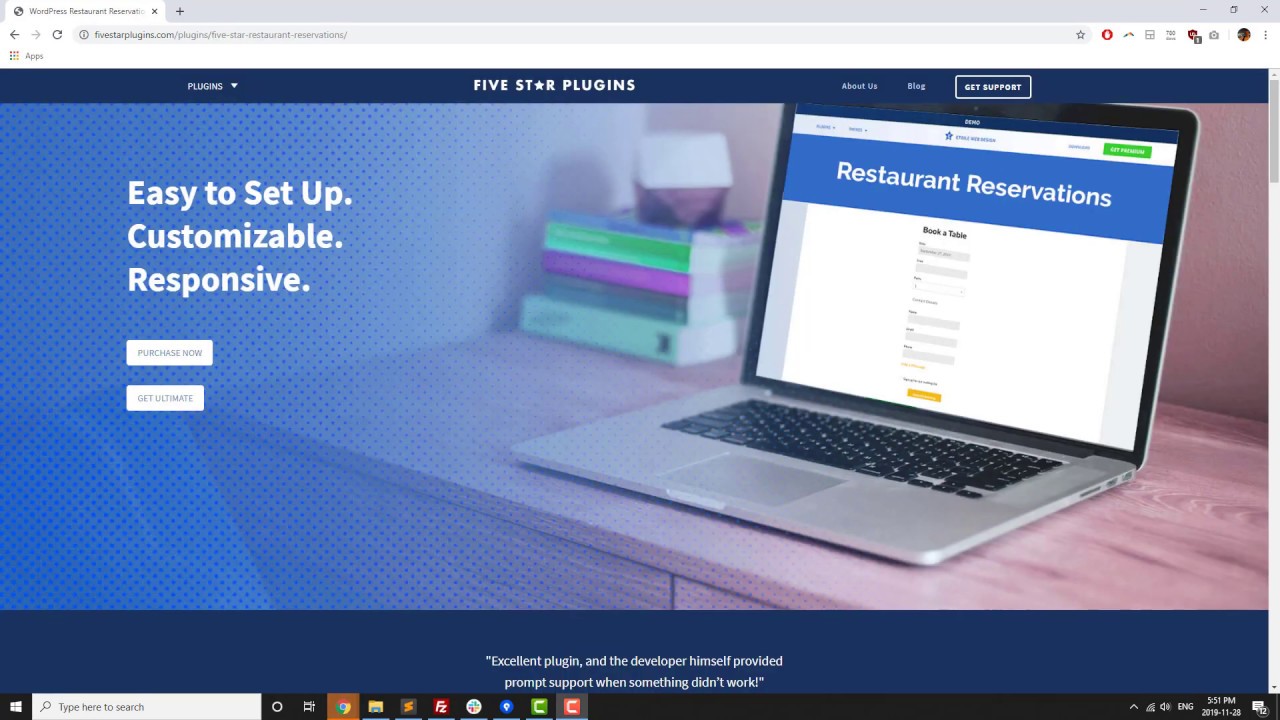 Five-Star Restaurant Reservations Ultimate Version - WordPress Plugin