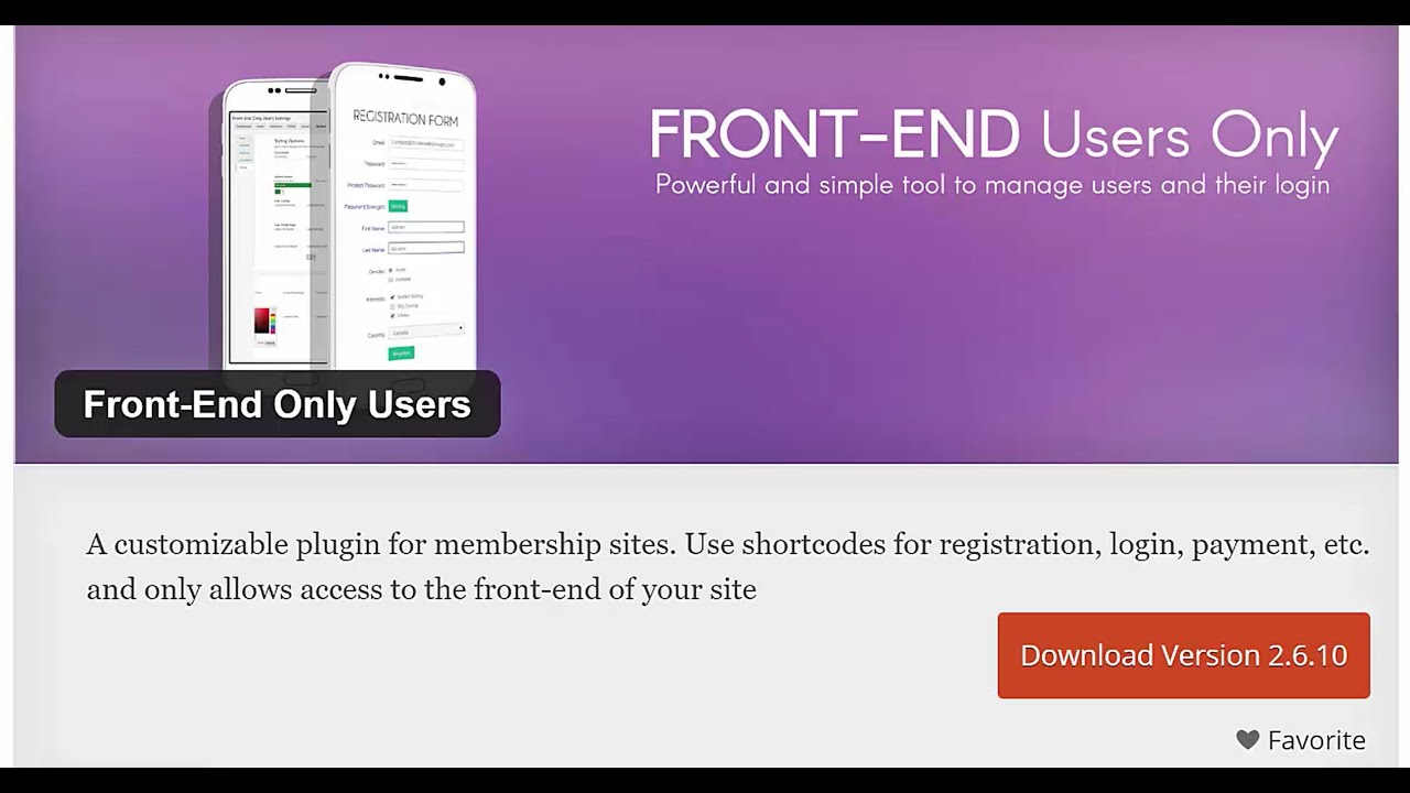 Front-End Only Users - Video 1 - Installation and Setup - WordPress Plugin