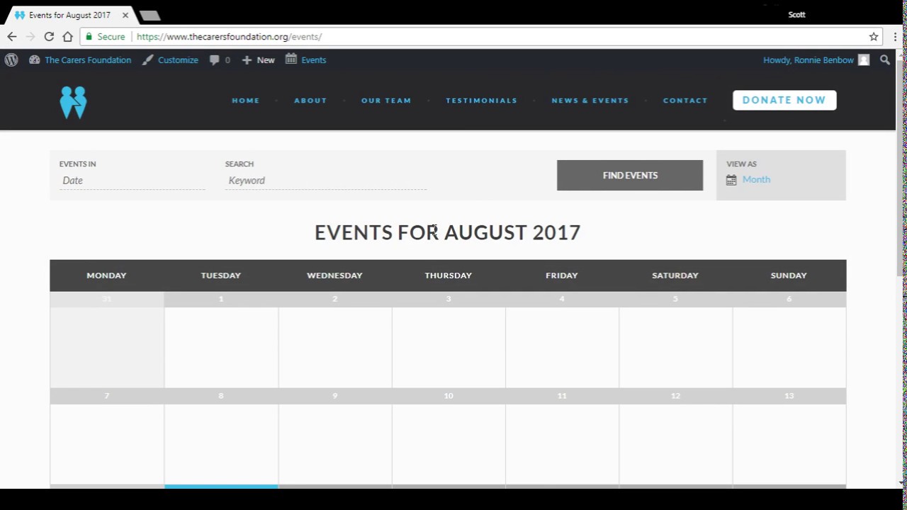 How to add an event to The Events Calendar plugin in WordPress