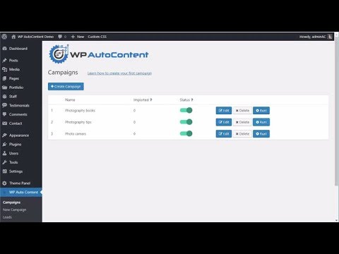WP Auto Content Review Demo - Advanced Content Automation Plugin