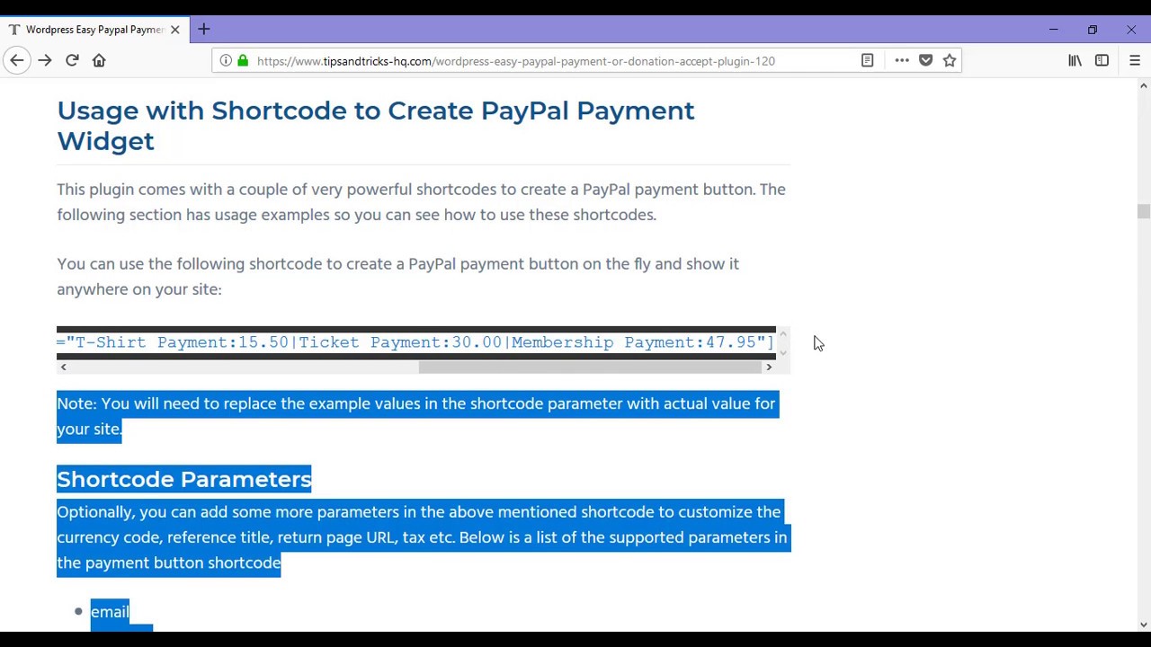 WordPress Paypal Payment Accept Plugin Tutorial Part 2