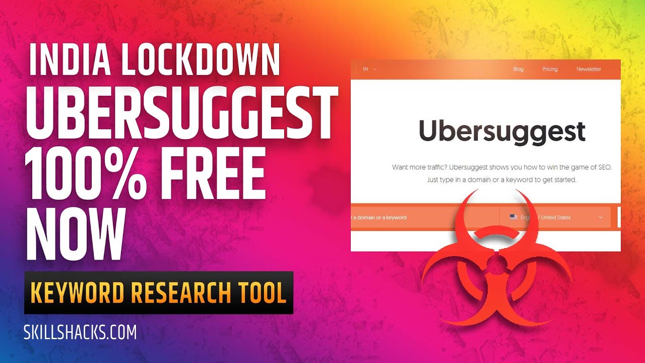 India Lockdown Coronavirus-Ubersuggest Keyword Research Tool is Free Now
