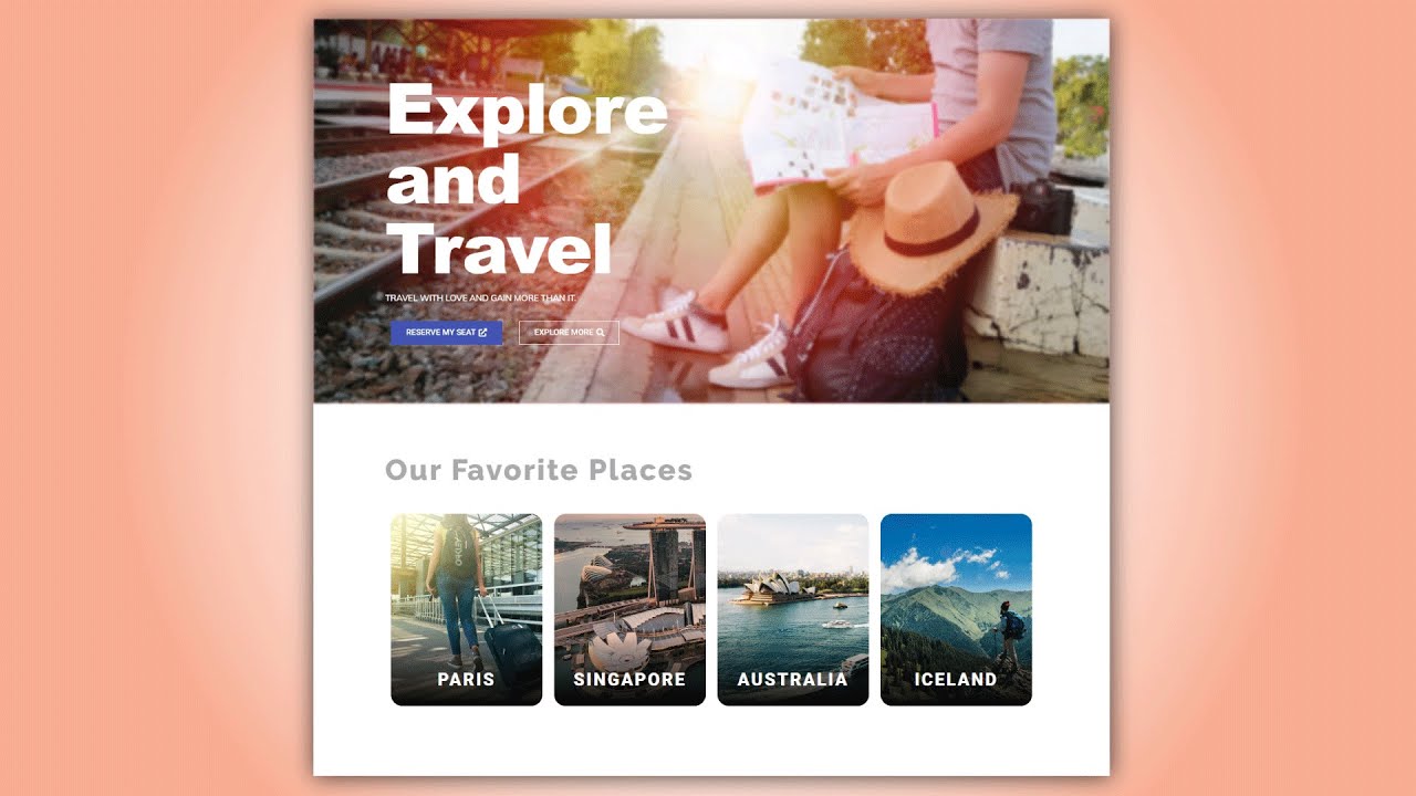 Travel Section Design Creation | Wordpress Tutorial