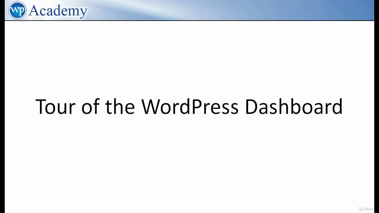 Wordpress Dashboard Tutorial 2020