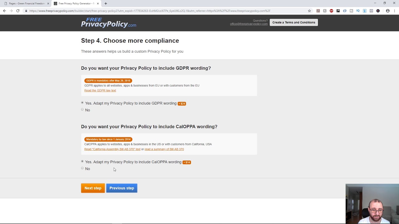 Wordpress Tutorial - How to Generate Privacy Policy and Terms and Conditions Page