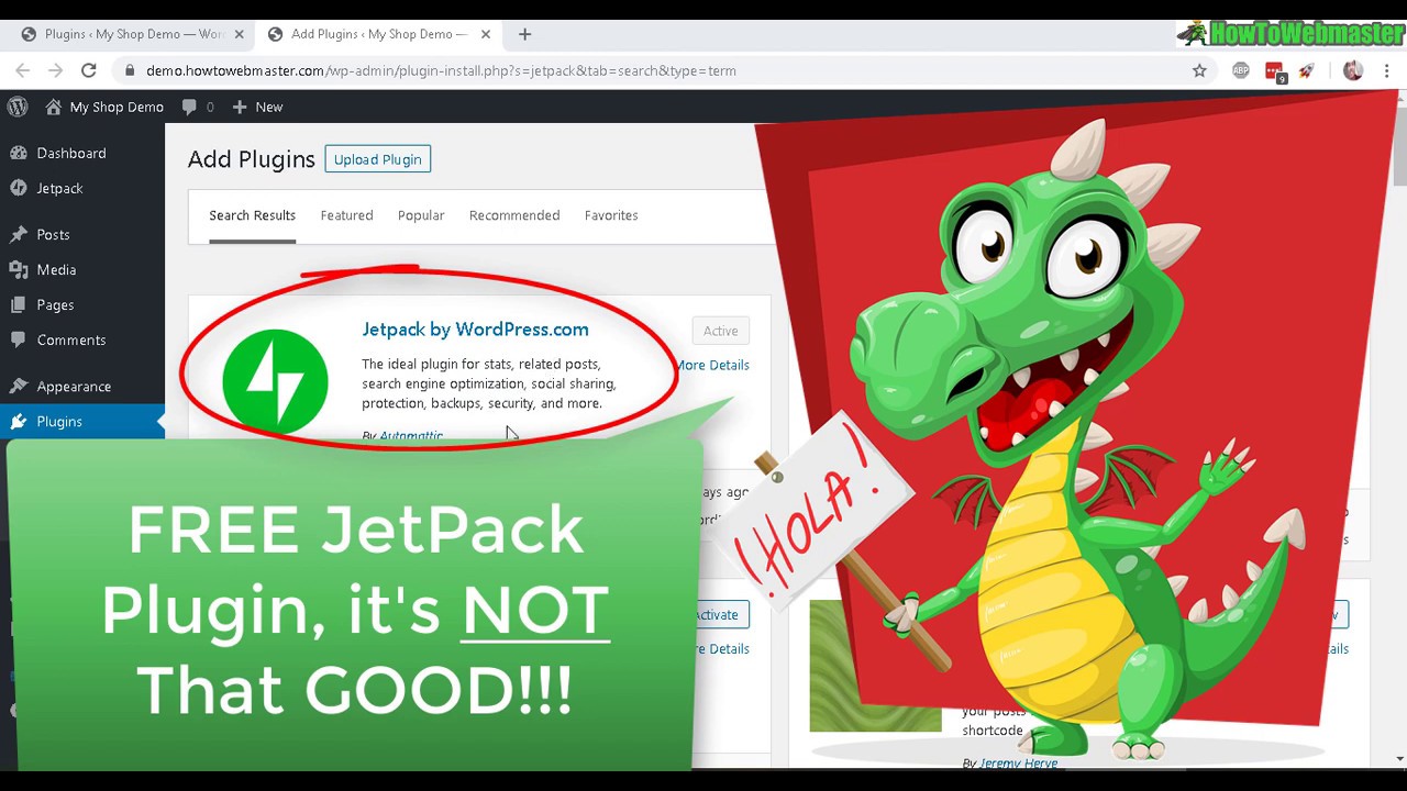 Wordpress JetPack Plugin Review & Tutorial Demo - Not Worth it!