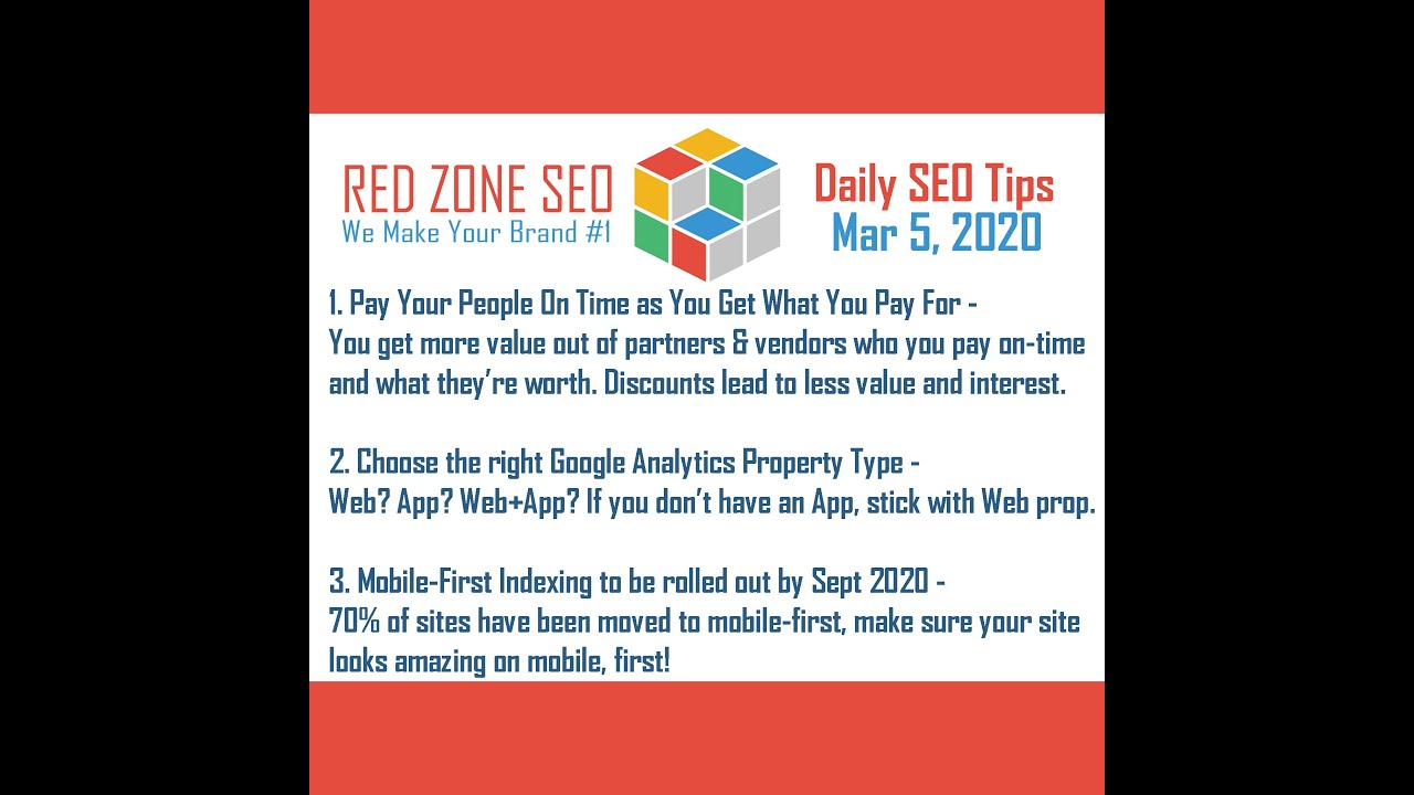 Daily SEO Tips - March 5, 2020