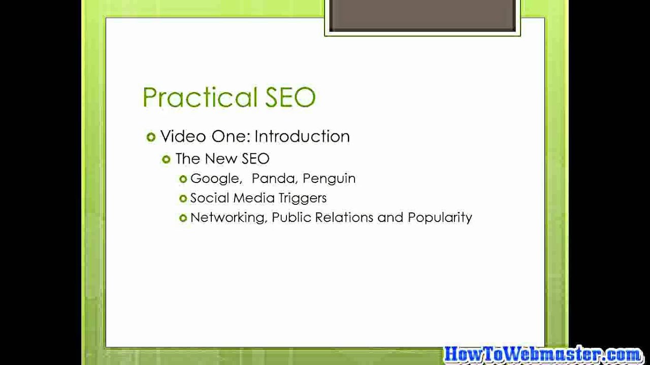 Part 1 SEO Intro - Tutorial on Search Engine Optimization