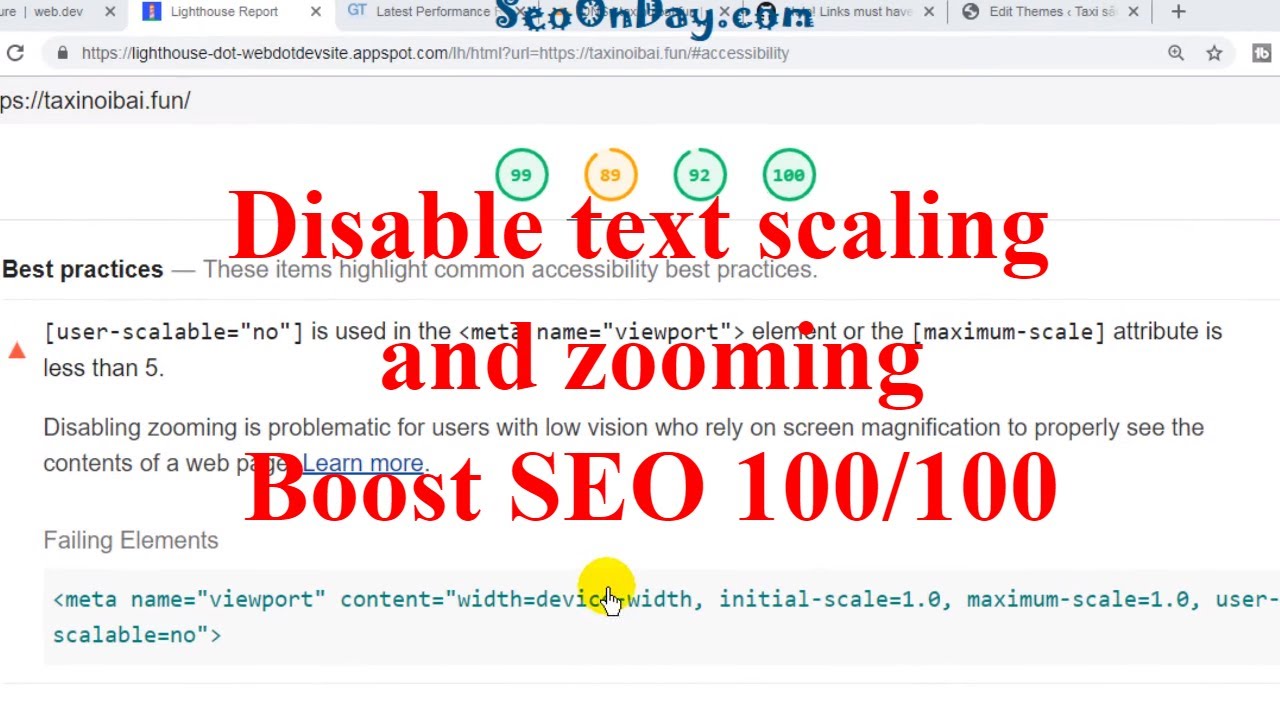 [SEO Tips]10. Disable text scaling and zooming SEO #1 Google