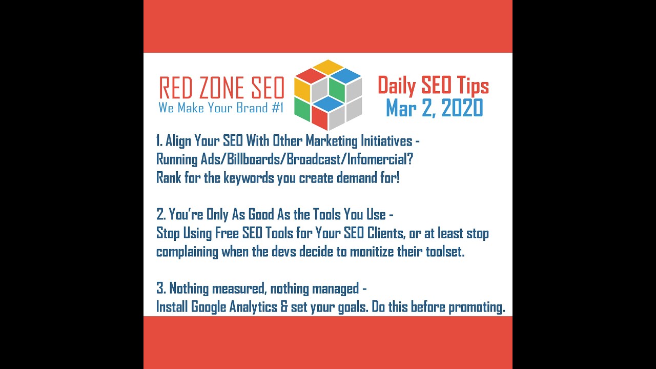 Top 3 Daily SEO Tips - March 2, 2020