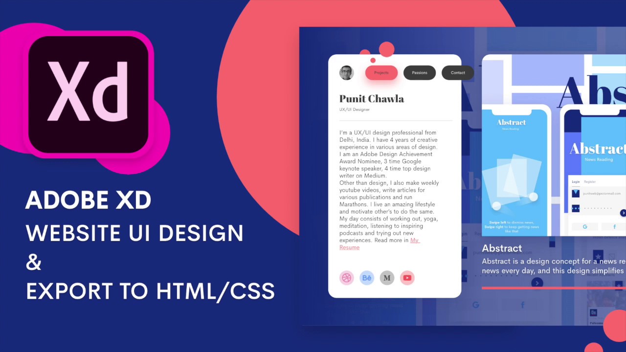Website UI Design in Adobe XD + Exporting as HTML/CSS | Design Weekly