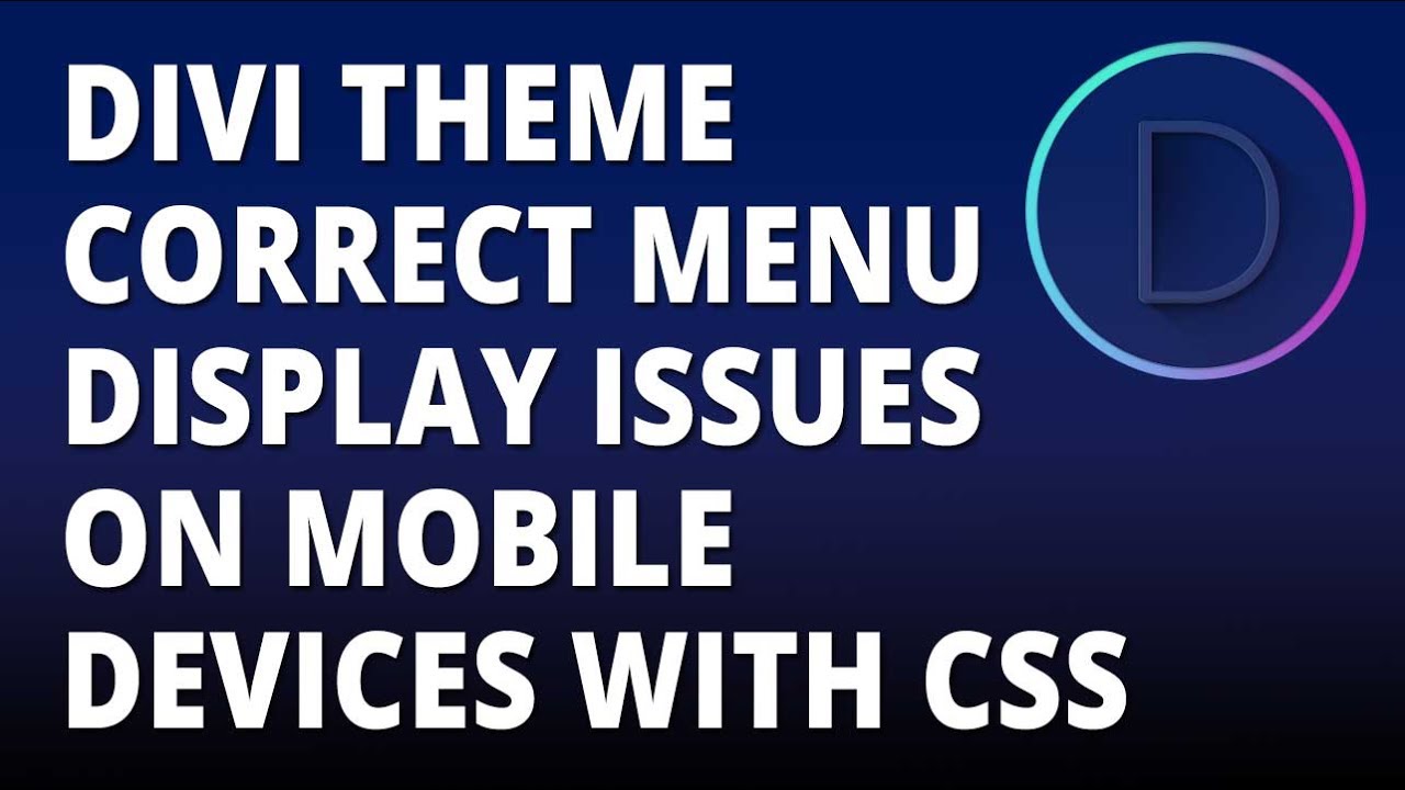 Divi - Correct menu display issues on mobile devices with CSS