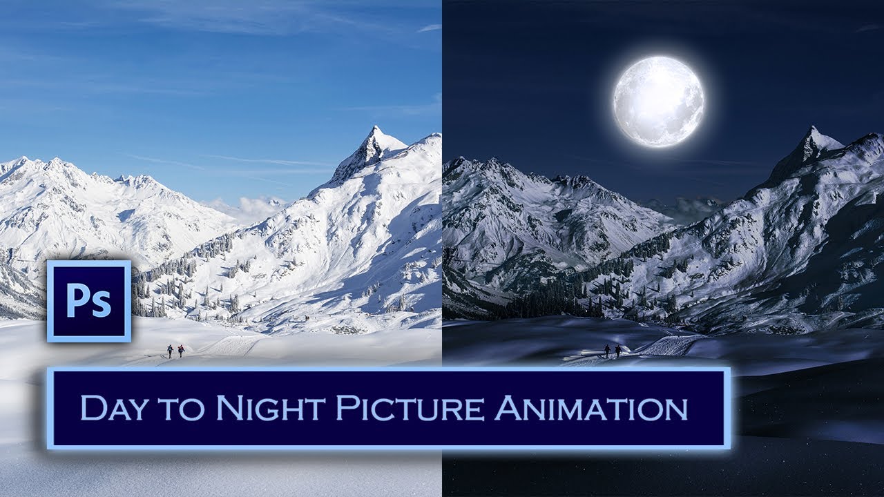 How to Turn Your Day Photos into Night Animation Effect - Photoshop Tutorial